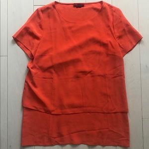 HUGO by HUGO BOSS silk double layer blouse orange